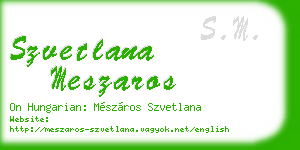 szvetlana meszaros business card