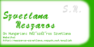 szvetlana meszaros business card